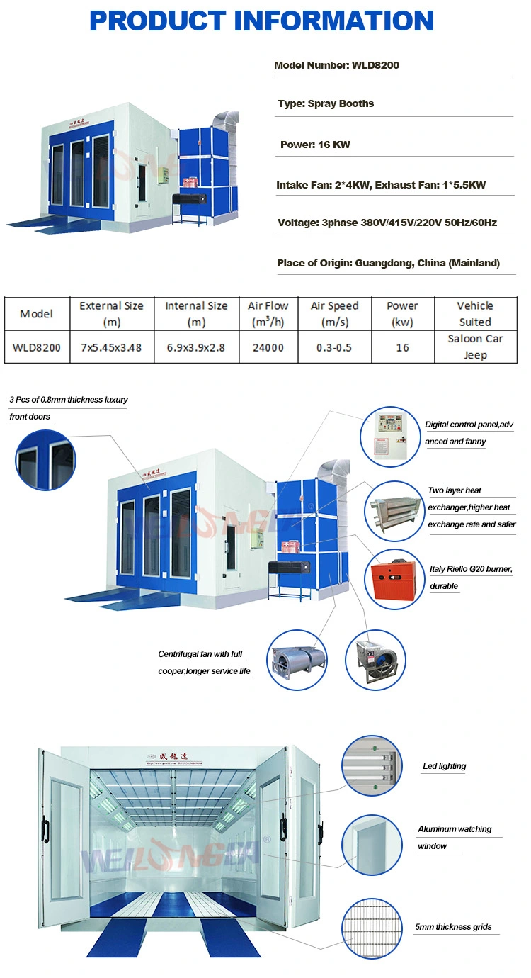 Wld8200 Auto Painting Booth Spray Booth Car Paint Booth Car Paint Booth Painting Cabin/Room/Oven/Equipment/Machine CE